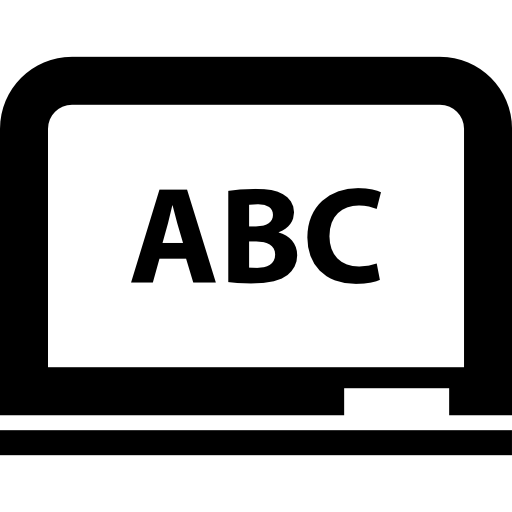 Whiteboard with abc letters